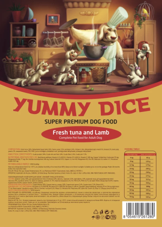 Корм сухой для собак Тунец и Ягненок "Yummy Dice" Корм сухой для собак Тунец и Ягненок "Yummy Dice"